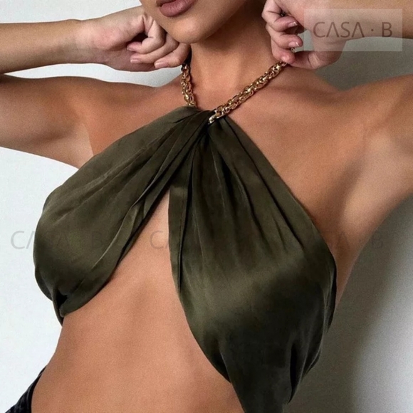 CASA B Tops - 5⭐️ CASA B| Serena Chain Halter Top🔥
